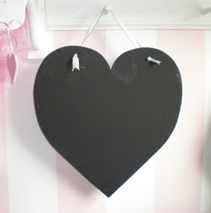 heart shaped chalkboard