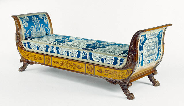 Filippo Pelagio Palagi, daybed, ca 1842. Italian. Maple inlaid with mahogany, Getty Center, Los Angeles