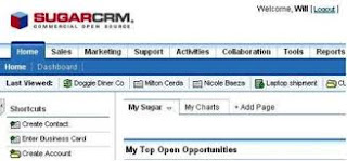 sugar crm sample screen