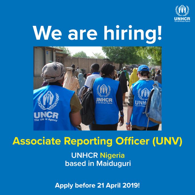 United Nation UNHCR Nigeria Recruitment for Associate Reporting Officer (Protection Sector)