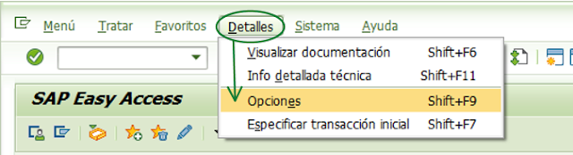 Opciones del usuario SAP - Consultoria-SAP