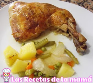 Pollo al horno con verduras