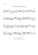 The Sailors Hornpipe, free flute sheet music notes. Email ThisBlogThis!