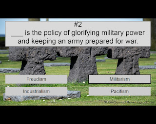 The correct answer is militarism.