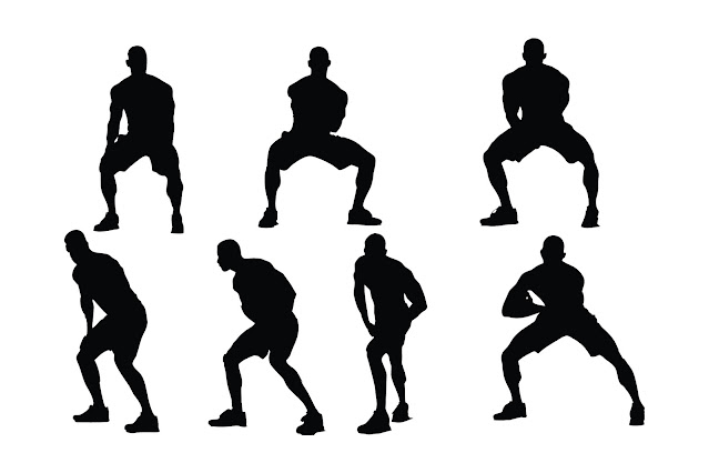 Male sports player silhouette set vector free download