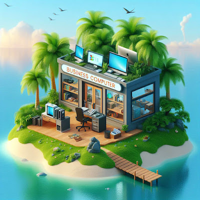 Small computer business on small cay.