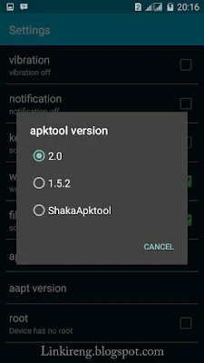 Setting ApkTool Version