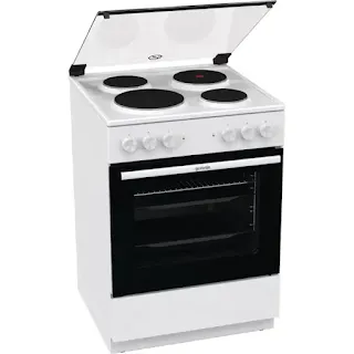 Електрическа готварска печка Gorenje GE6A40WB с бял цвят и 71 литров обем, клас А. Gorenje GE6A40WB
