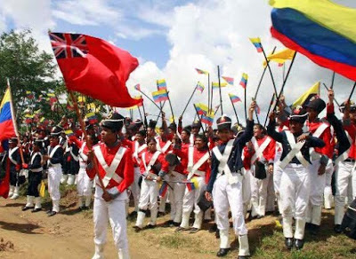 Foto de la Batalla de Carabobo escenificado por niños