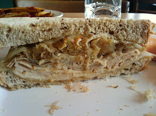 Side Shot of Turkey Reuben Sandwich