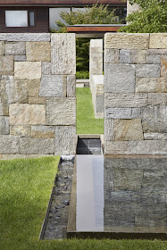 Weekend houses with outdoor stone and water features, Long Island, New York