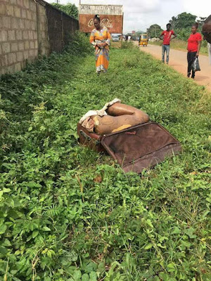 Graphic: Headless body of young lady reportedly found dumped in a suitcase along a road in Edo State