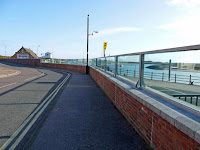 New Glass Flood Barrier Sea Wall at Wells-Next-The-Sea