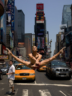 Dancer Tattoo with the cityscape behind each dancer.