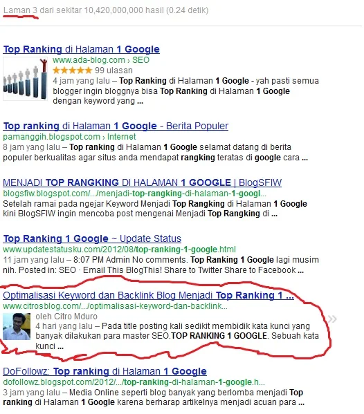 TOP RANKING 1 GOOGLE