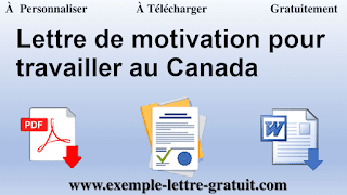 Lettre de motivation pour travailler au Canada PDF Word