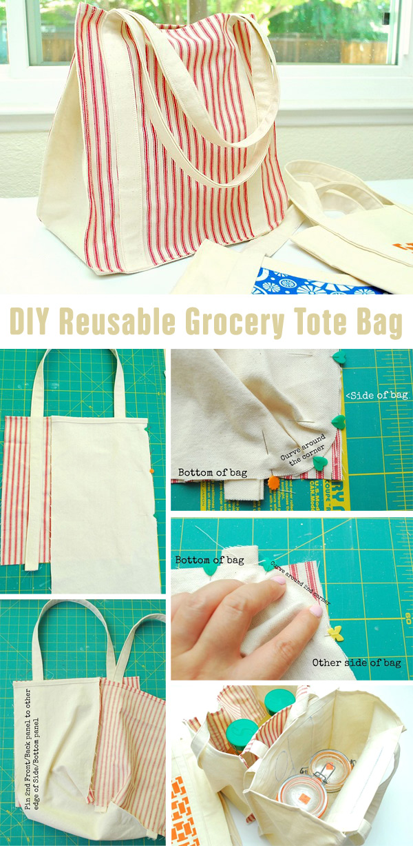 DIY Reusable Grocery Tote Bag Tutorial