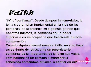 significado del nombre Faith