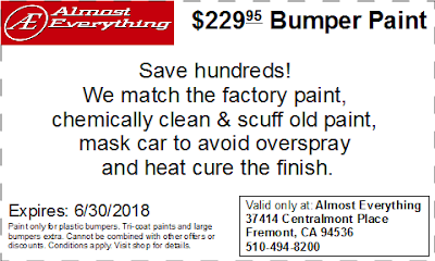 Discount Coupon $229.95 Bumper Paint Sale June 2018