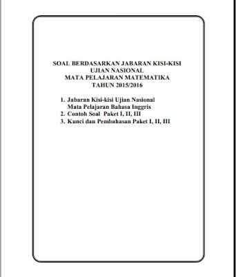 PREDIKSI SOAL MATEMATIKA UN SMP 2016 BERDASARKAN KISI-KISI