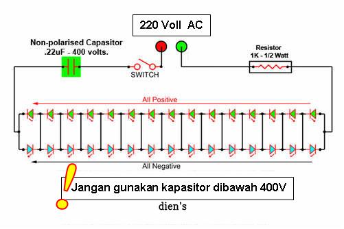 SURYA COMPUTER ELECTONIKA RANGKAIAN LAMPU  LED  UNTUK 