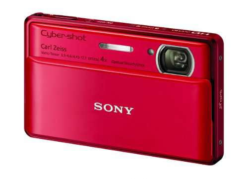 Sony Cyber-Shot DSC-TX100V 16.2 MP Exmor R CMOS Digital Still Camera with 3.5-inch OLED Touchscreen, 3D Sweep Panorama, and Full HD 1080/60p Video (Red)