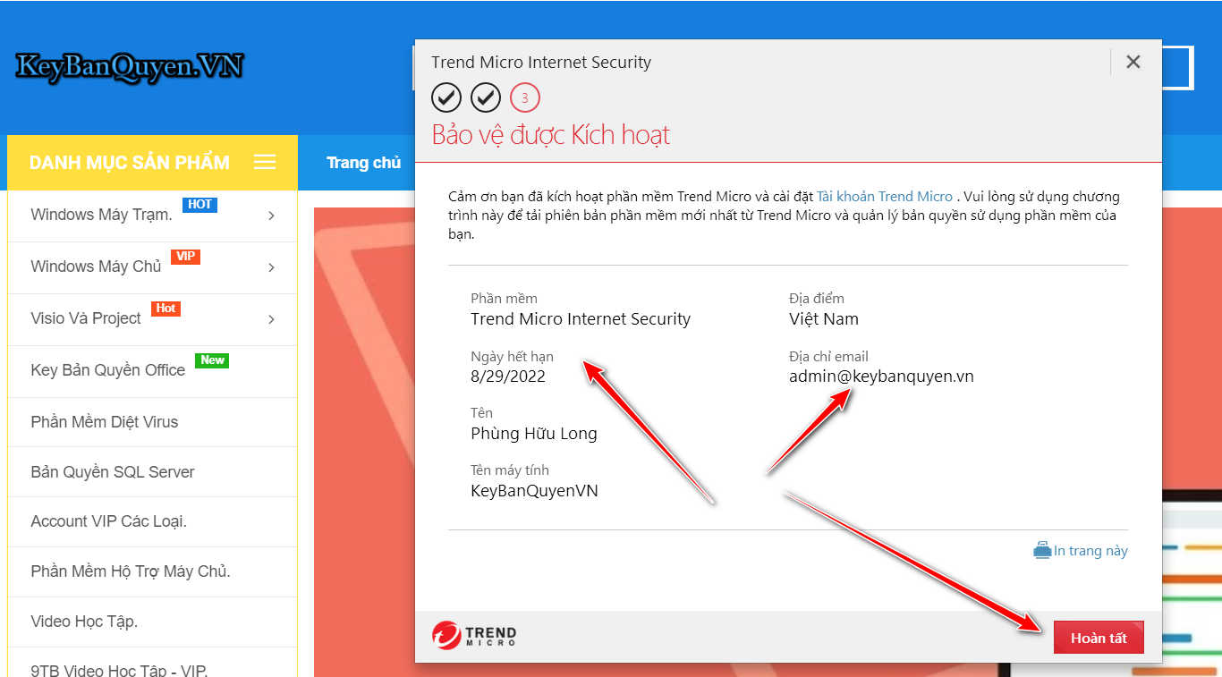 Hướng dẫn gia hạn key bản quyền Trendmicro.