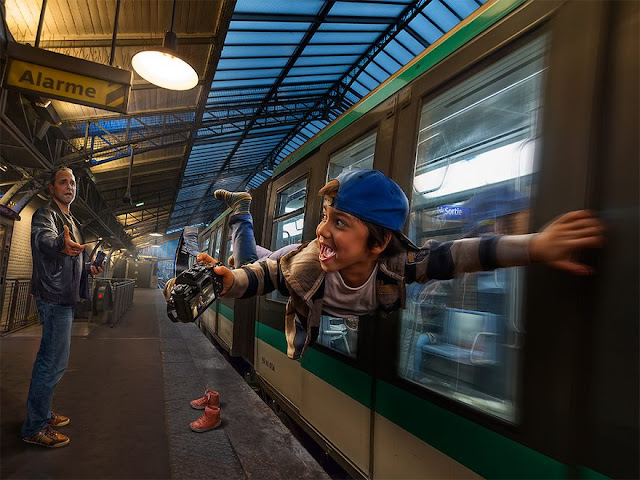 Papá pone a su hijo en escenarios epicos gracias a la fotomanipulación