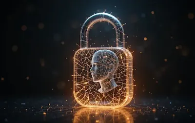 A symbolic image of a large digital eye made of many faces, representing the concept of mass surveillance through facial recognition