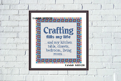 Crafting fills my life funny cross stitch hand embroidery pattern - Tango Stitch