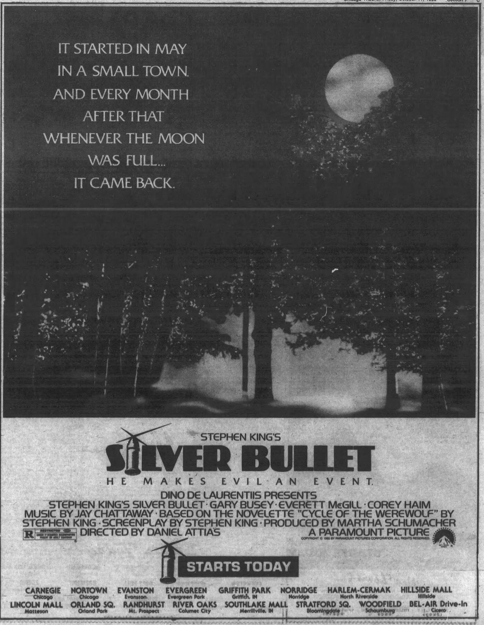  Silver Bullet : Gary Busey, Everett McGill, Corey Haim