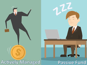 active fund manager dancing and passive manager dozing