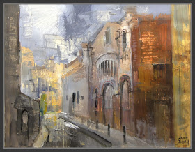 ELS CARLINS-CARRER-PEDREGAR-PINTURA-MANRESA-PAISATGES-BARRI ANTIC-PINTOR-ERNEST DESCALS