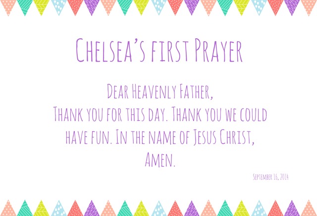 Chelsea's first prayer