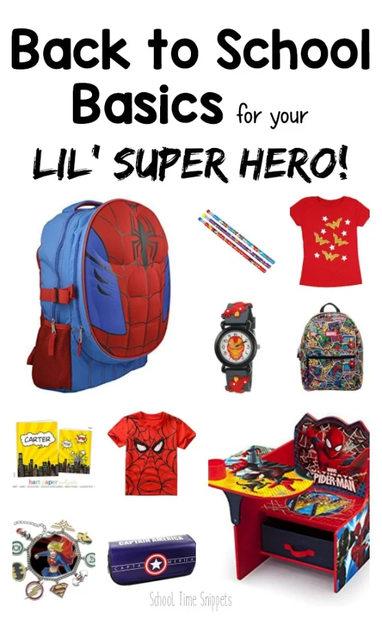 back to school super hero supplies