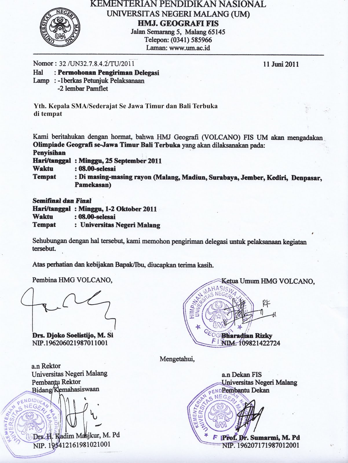 HMG Volcano Universitas Negeri Malang: Surat Undangan 
