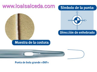 aguja SKF, aguja punta de bola SKF, aguja maquina de coser