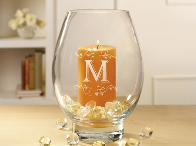 Etched Hurricane Centerpiece Set