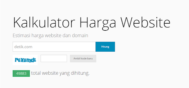 Kalkulator Harga Website