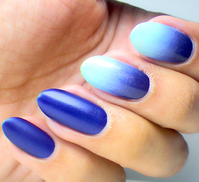 Royal Blue and Gradient Nails