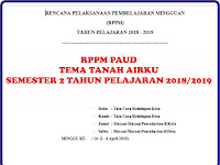 RPPM PAUD TEMA TANAH AIRKU SEMESTER 2 TAHUN PELAJARAN 2018/2019