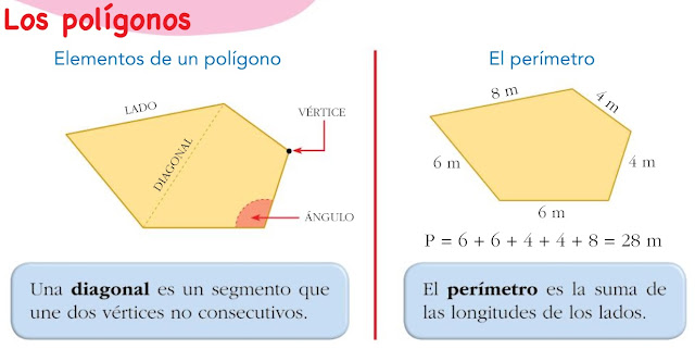 4º Primaria Matemáticas: LOS POLÍGONOS ELEMENTOS Y EL PERÍMETRO