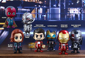 Avengers: Age of Ultron Cosbaby Series 2 Vinyl Figures by Hot Toys - Vision, Black Widow, Ultron Prime, Tony Stark in Iron Man XLIII Amror, Ultron Mark I, Iron Man Mark XLV & War Machine Mark II