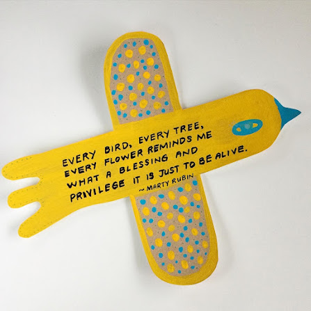 Suzy Ultman, Creativebug, Twinkie Chan, cardboard birds, paper crafts, paper birds, paint, paintbrush, black marker, blah to TADA, handmade, crafts, photo by Claire Mercado-Obias