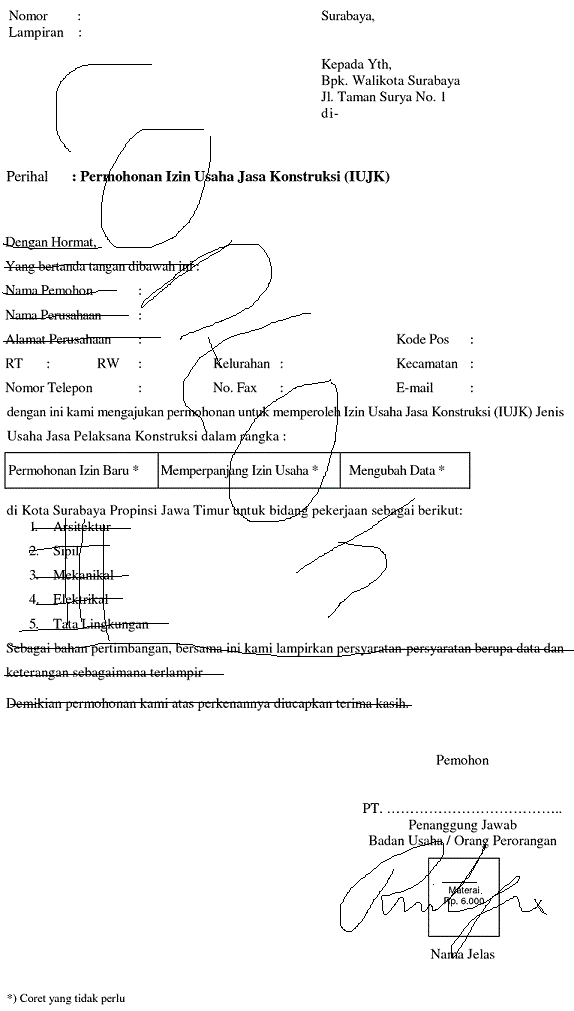 Surat permohonan izin  Koleksi Dokumentasi