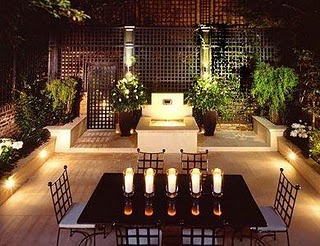 Water Features and Lighting on Patio