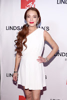 Lindsay Lohan in White Mini Dress