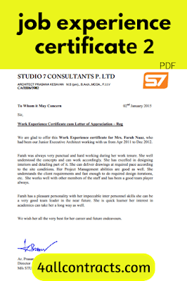 work experience certificate pdf