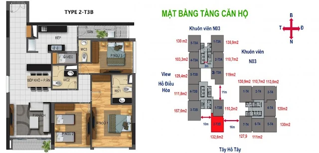 Mặt bằng thiết kế căn hộ Horizon Tower Ngoại giao đoàn