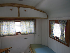 curtains in a fiberglass trailer
